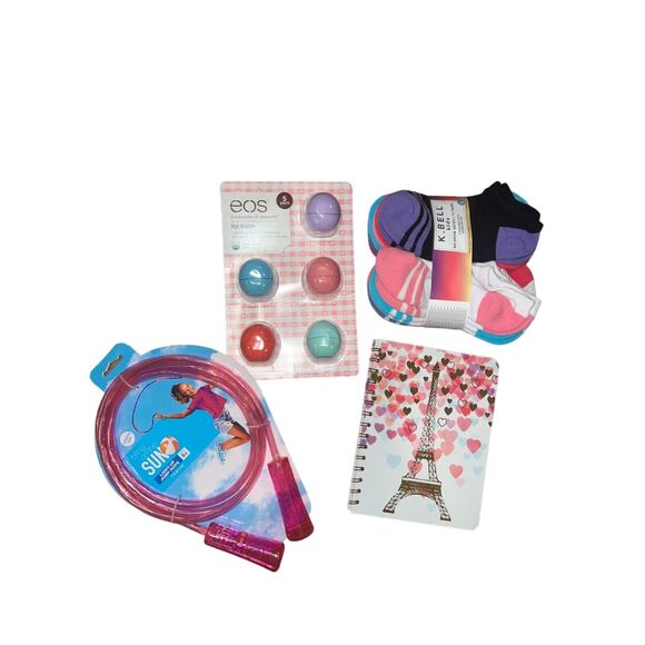eos Other - EOS lip balm 5 pack girls Claires kids 12 pc socks gift set lot stocking stuffer